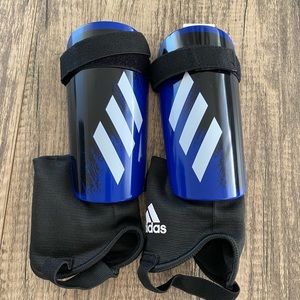adidas Kids X Match Shin Guards, Shock Blue/White/Black, Size  L